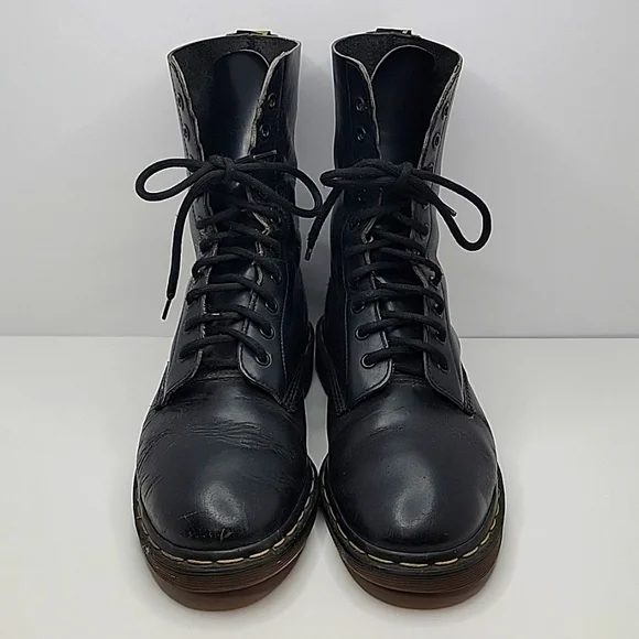 VTG Dr. Martens | 1460 distressed 10 hole black leather boots | MENS 9/10 - Picture 5 of 11